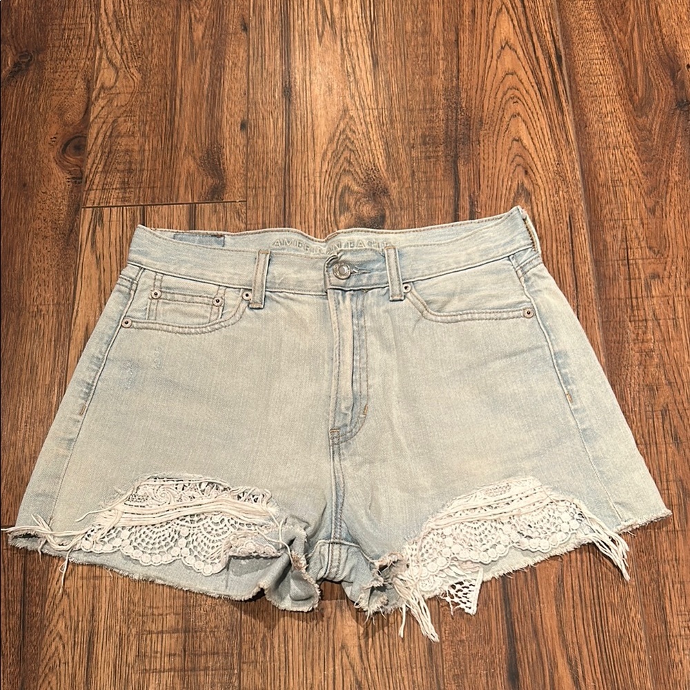 Light Washed High Waisted Denim Shorts